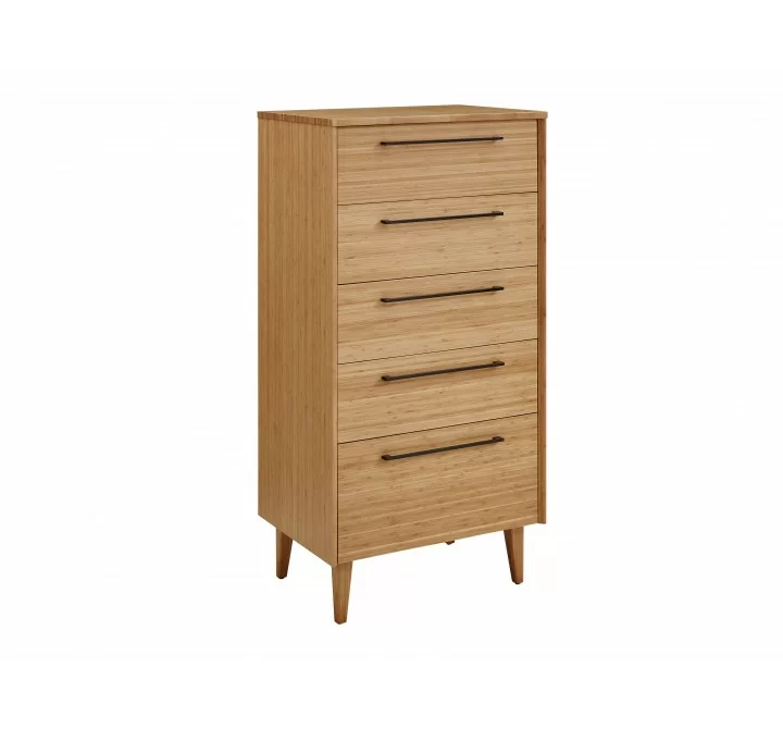 Greenington Sienna Five Drawer High Chest, Caramelized - Front Side Angle
