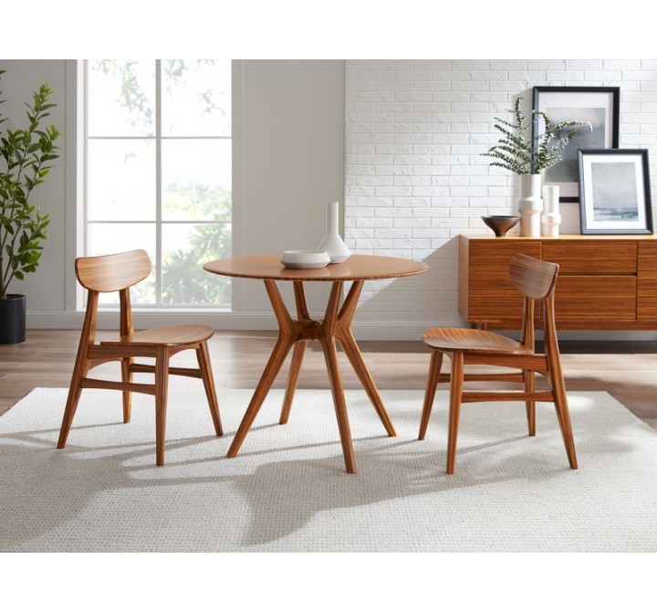 Greenington Sitka 36" Round Dining Table, Amber - Lifestyle