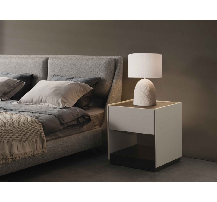 Raphael Nightstand in Light Gray- Lifestyle 1
