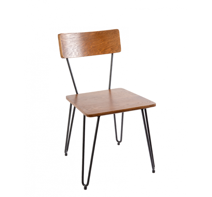 BFM Seating NV Side Chair With Steel Wire Frame - Sand Black Finish