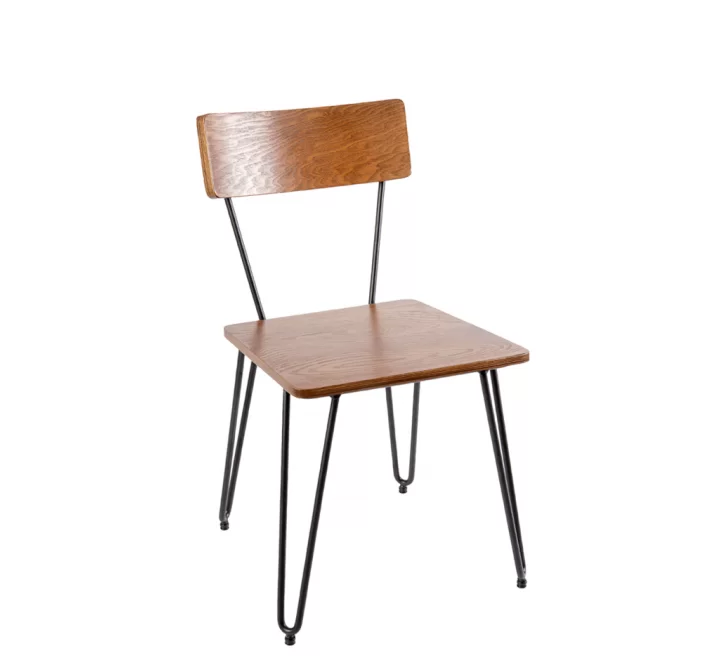 BFM Seating NV Side Chair With Steel Wire Frame - Sand Black Finish