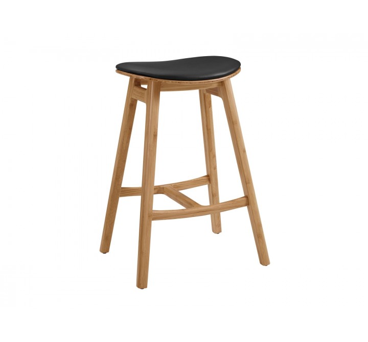 Greenington Skol Counter Height Stool With Leather Seat Caramelized - Set of Two - Front Side Angle