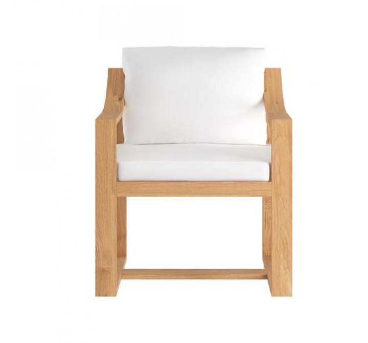 Sunpan Tahiti Dining ArmChair - Stinson White - Front Angle