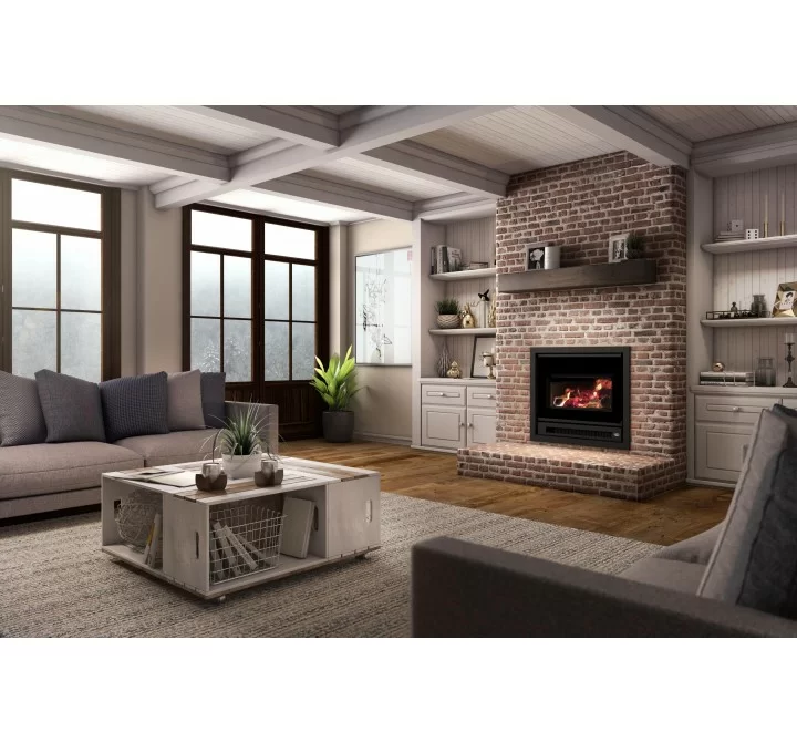 Osburn Stoves Inspire 2000 Wood Insert with Heat Activated Variable Speed Blower - Lifestyle 1