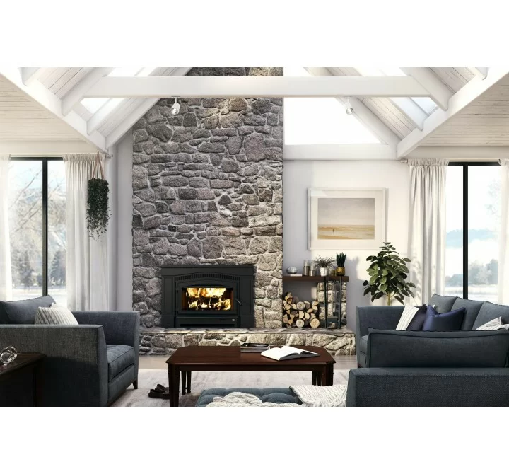 Osburn Stoves Matrix 2700 Wood Insert with Heat Activated Variable Speed Blower - Lifestyle 