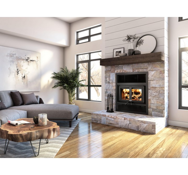 Osburn Stoves Everest II Fireplace With Heat Activated Variable Speed Blower - Lifestyle 