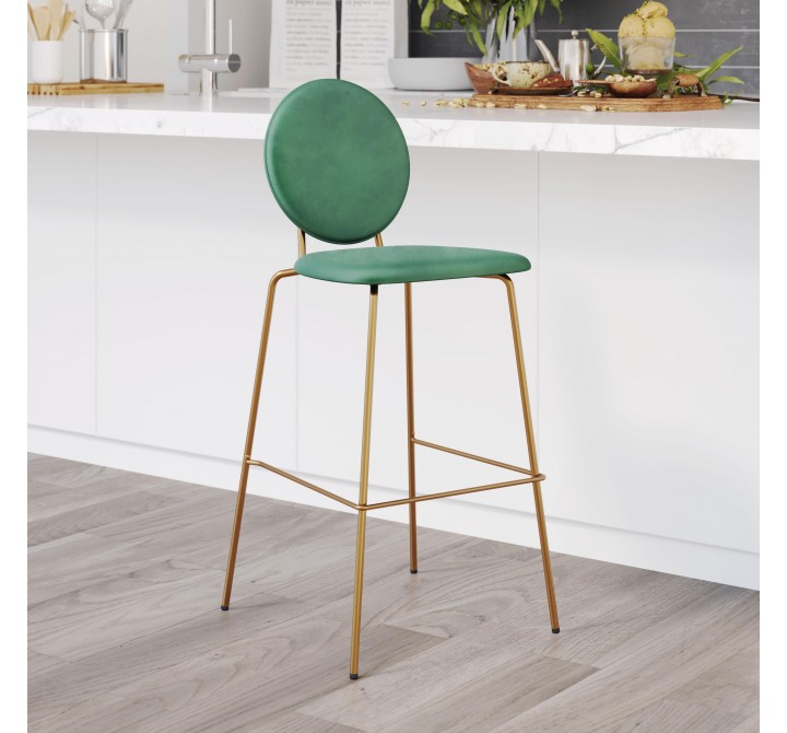 Odessa Barstool in Green & Gold-Lifestyle 1