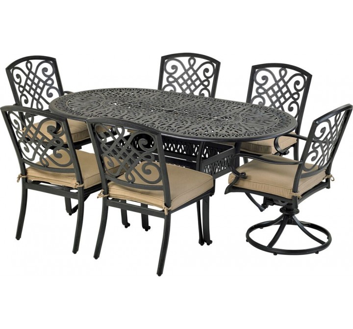 Bridgetown 7-Piece Dining Set - With Armless Dining and Swivel Chair