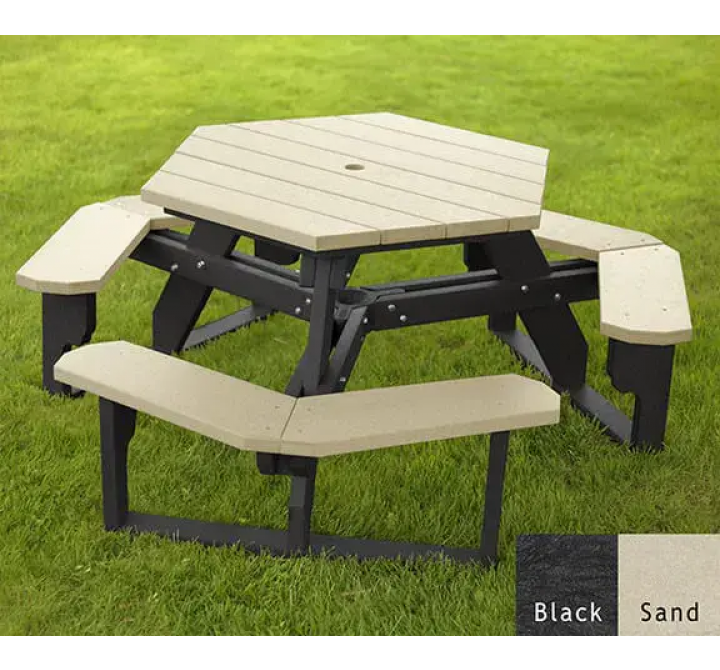 Polly Products Open Hexagon Table Universal Access