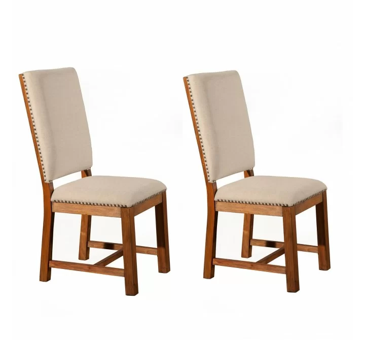 Alpine Furniture Shasta Set of 2 Upholstered Side Chairs in Salvaged Natural