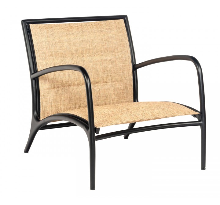 Woodard Orion Padded Sling Lounge Chair - Low Seat - Angled