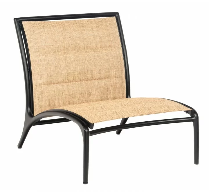Woodard Orion Padded Sling Armless Lounge Chair - Low Seat