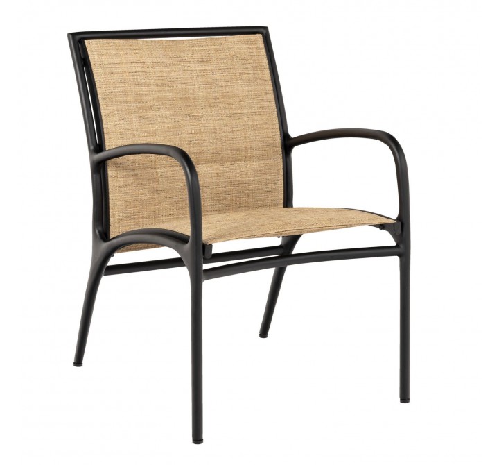 Woodard Orion Padded Sling Dining Armchair - Angled