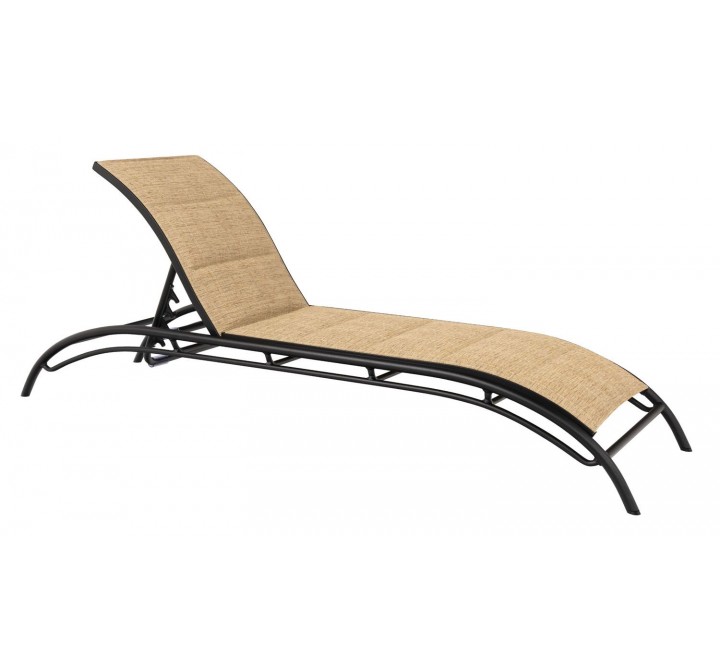 Woodard Orion Padded Sling Chaise Lounge - Angled