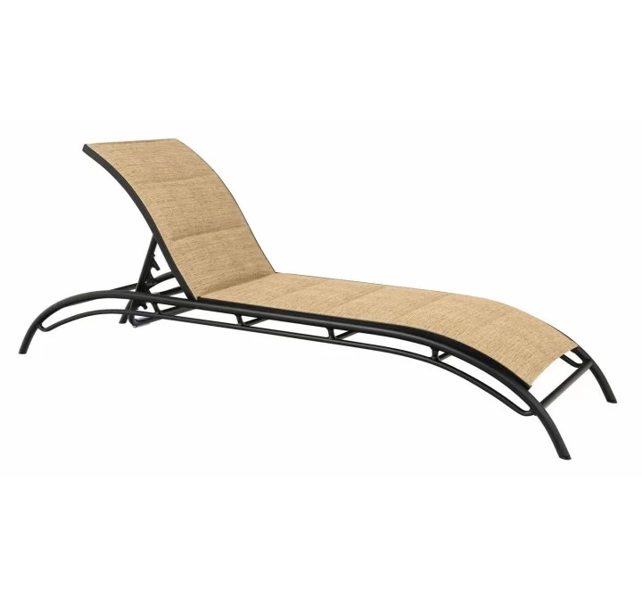 Woodard Orion Padded Sling Chaise Lounge - Angled