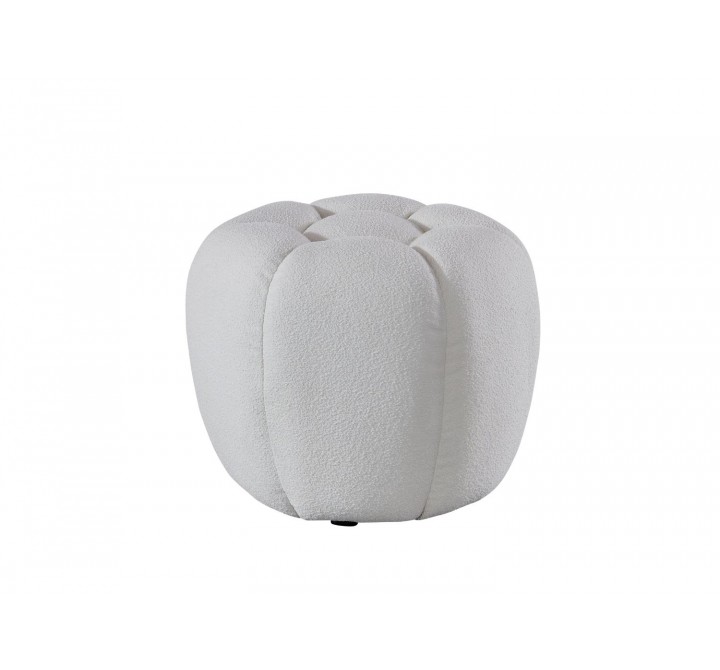 Nest Ottoman Stool in White-front view