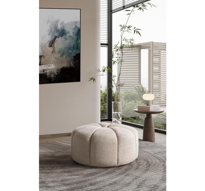 Lune Ottoman in Taupe- Lifestyle 1