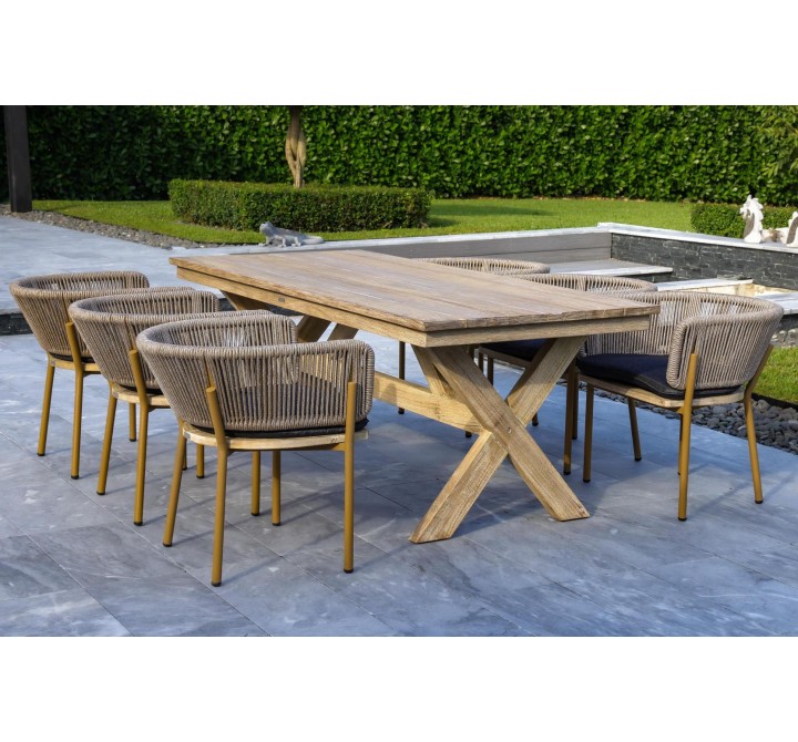 Outsy Santino 83 Inch Wood Dining Table - Lifestyle