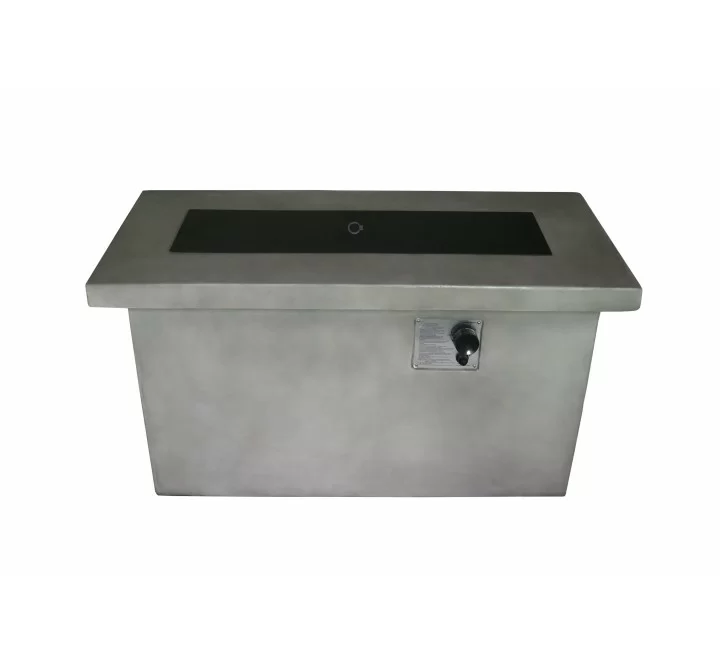 Crawford and Burke Arabba Grey Cement Rectangular Gas Fire Pit Table, Frontview