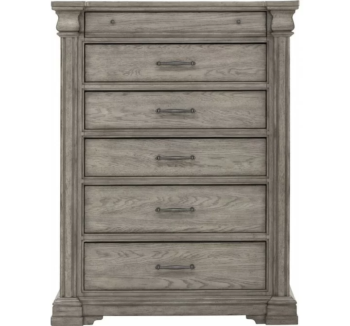 Pulaski Furniture Madison Ridge 6 Drawer Chest in Heritage Taupe Front