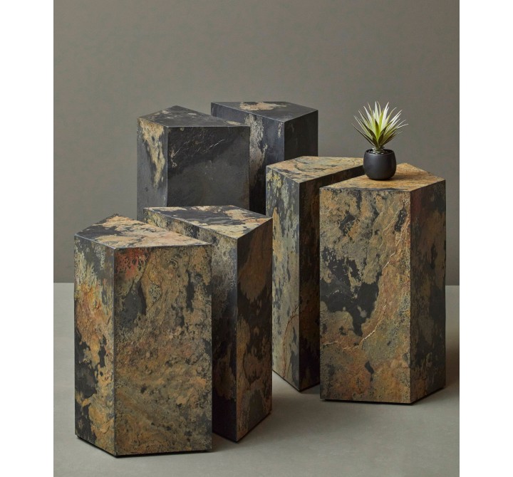 Pulaski Furniture Compostela and San Juan Slate Pedestal - Set of 3