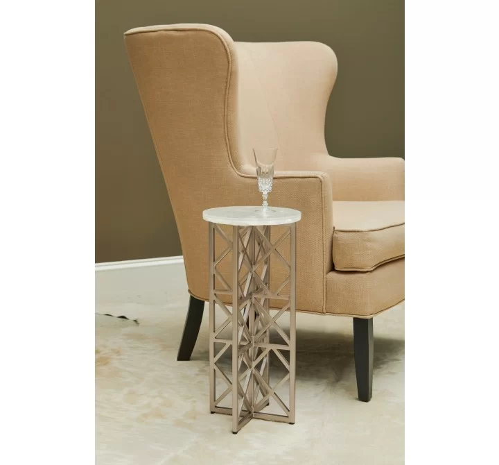 Pulaski Furniture Gypsum Stone-Top Drink Table with Metal Base