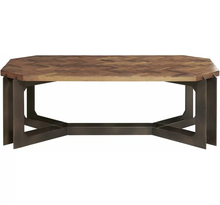 Pulaski Furniture Rustic Cocktail Table with Metal Base