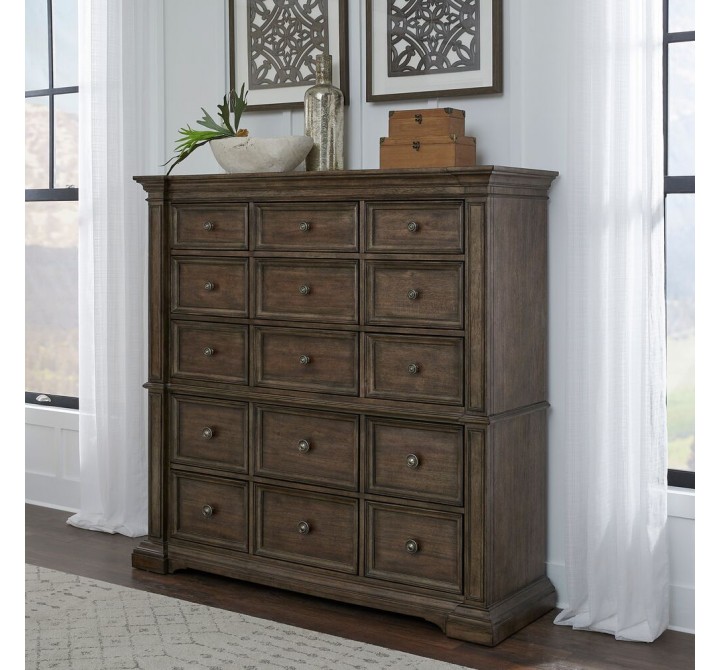 Pulaski Furniture Woodbury 15-Drawer Master Chest in Cowboy Boots Brown