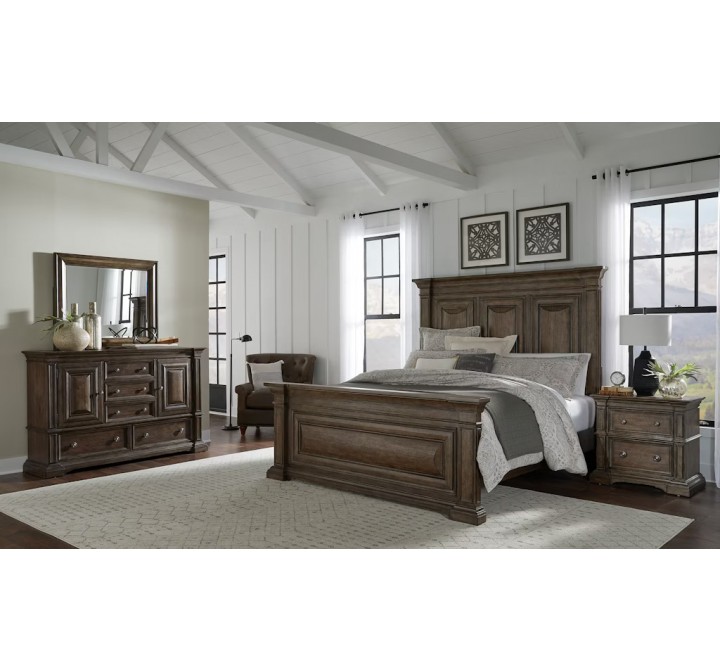 Woodbury Queen Panel Bed in Cowboy Boots Brown-1