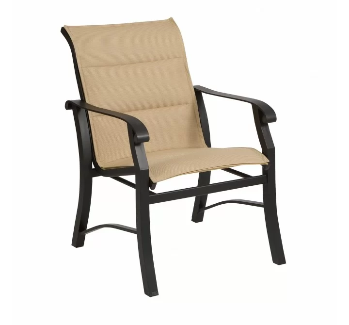 Woodard Cortland Padded Sling Dining Armchair - Angled
