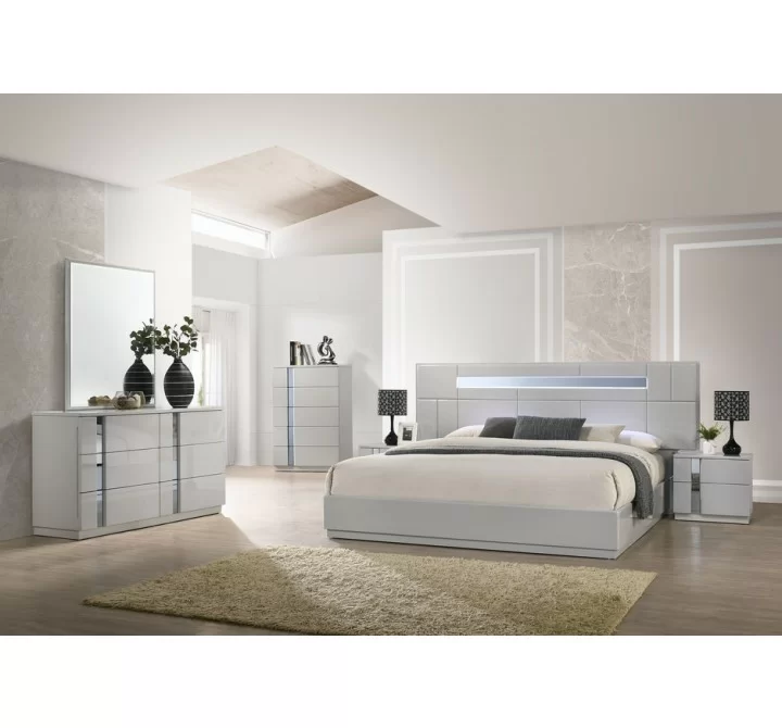 J&M Furniture Palermo Grey Bed - Dresser
