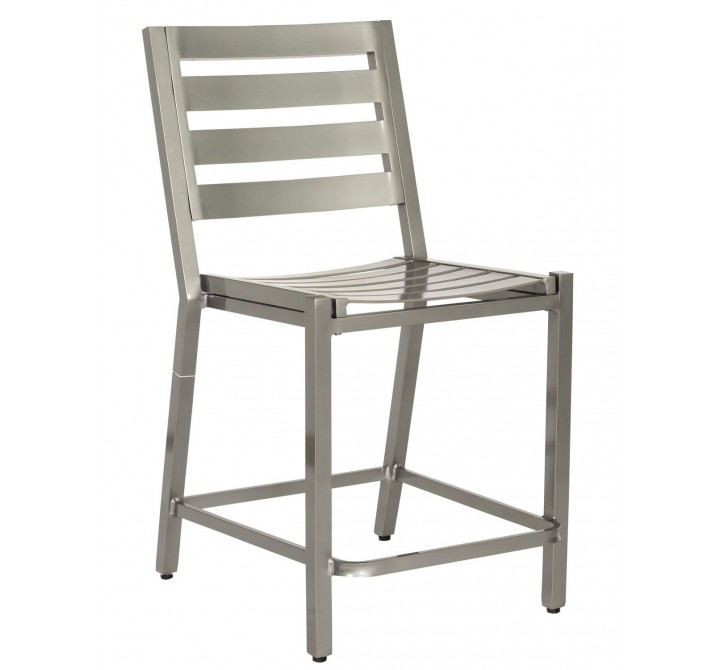 Woodard Palm Coast Slat Counter Stool Without Arms - Angled