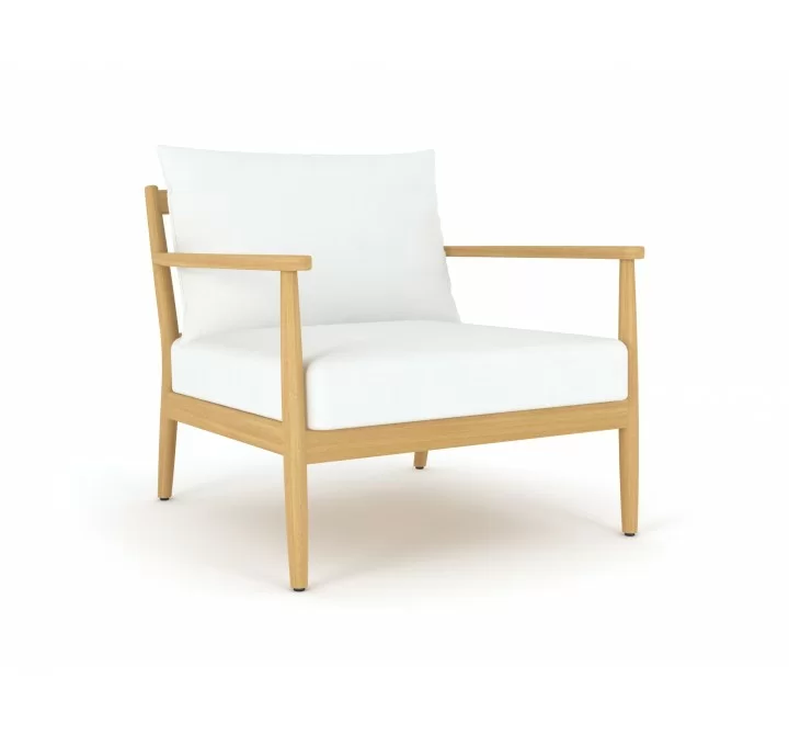 Royal Teak Palma Club Chair with White Cushions