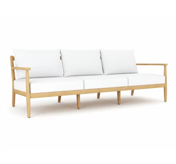 Royal Teak Palma Sofa / 3-Seater Sofa with White Cushions 