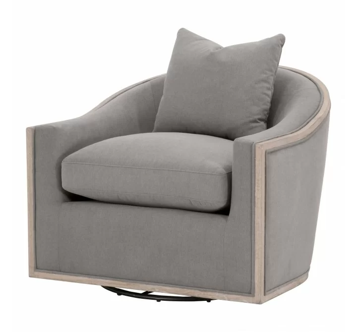 Paxton Swivel Club Chair - Livesmart Peyton Slate Natural Gray Oak - Front Side Angle
