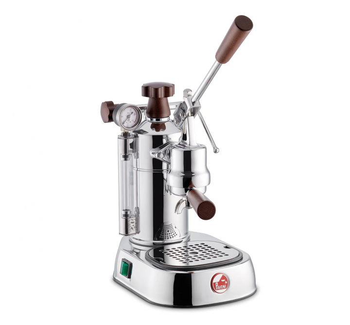 La Pavoni Professional Espresso Machine Chrome with Wood PCW-16