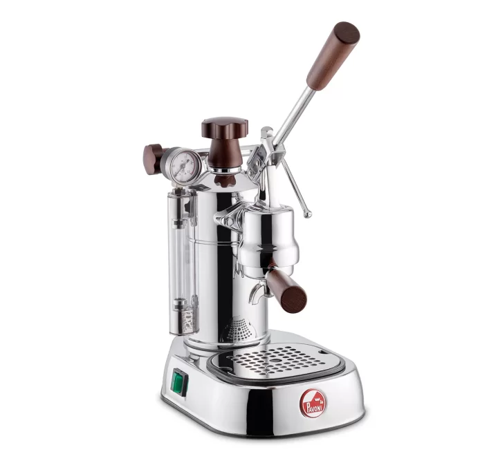 La Pavoni Professional Espresso Machine Chrome with Wood PCW-16