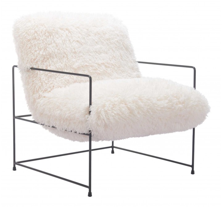 Pelut Accent Chair White - Angled 1