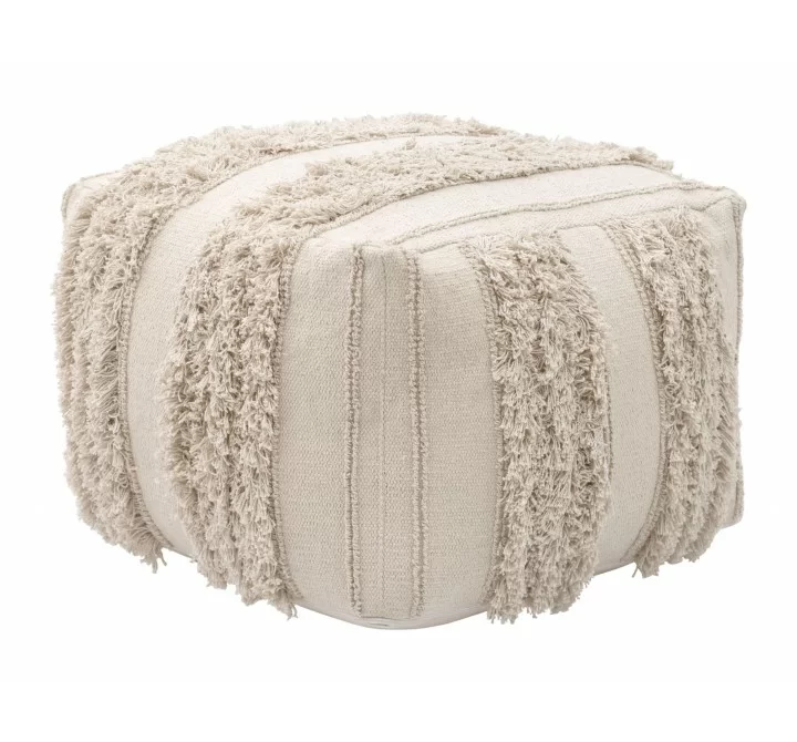 Peru Ottoman in Beige- Front view 1
