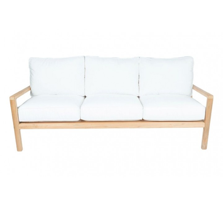 Royal Teak Coastal Wooden Sofa 3-Seater - Royal Teak Coastal Wooden Sofa 3-Seater - White
