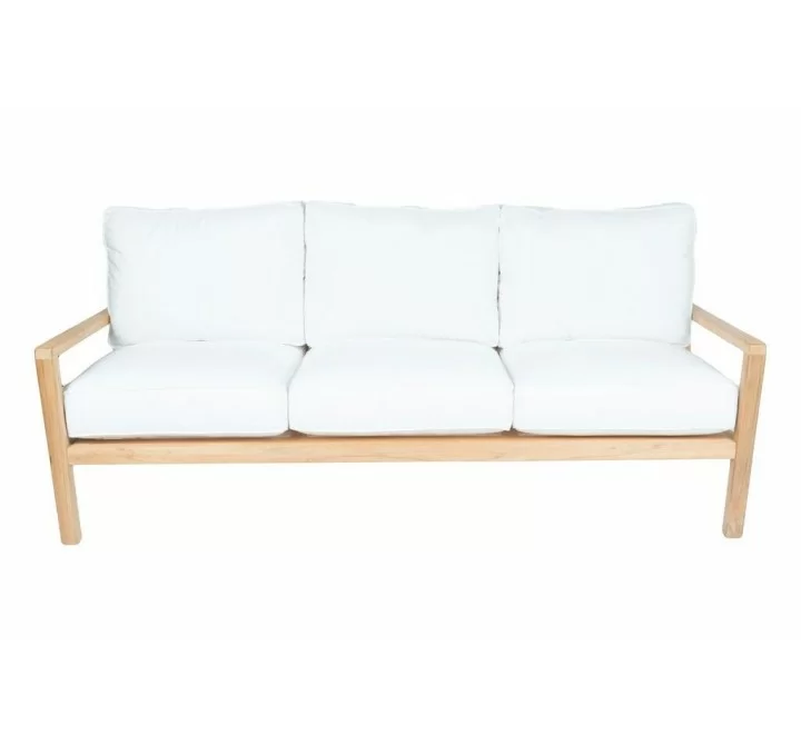 Royal Teak Coastal Wooden Sofa 3-Seater - Royal Teak Coastal Wooden Sofa 3-Seater - White