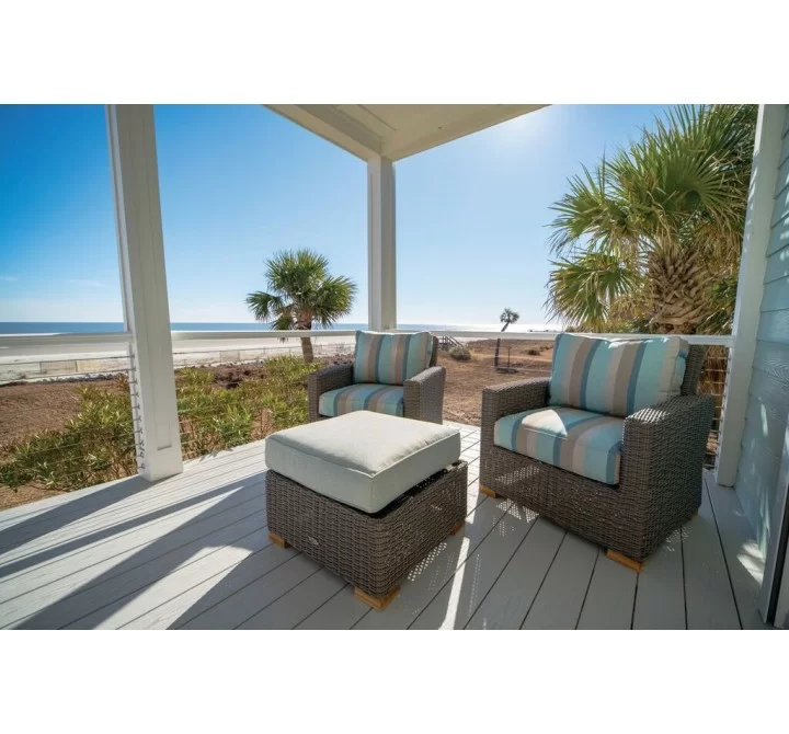 Royal Teak Sanibel Wicker Deep Seating Set with Two Club Chair and One Ottoman 