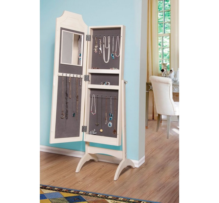 Bekki Jewelry Armoire Cheval Mirror - Open