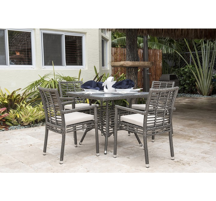 Panama Jack Outdoor Graphite Stackable Arm Chair