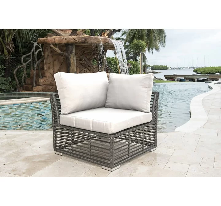 Panama Jack Outdoor Graphite Modular Corner Unit with Cushions
