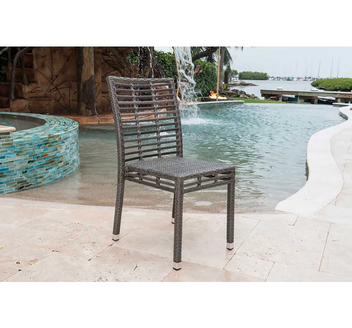 Panama Jack Outdoor Graphite Stackable Side Chair