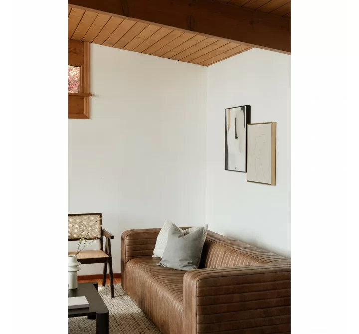 Moe's Home Collection Castle Sofa in Open Road Brown Leather - Lifestyle