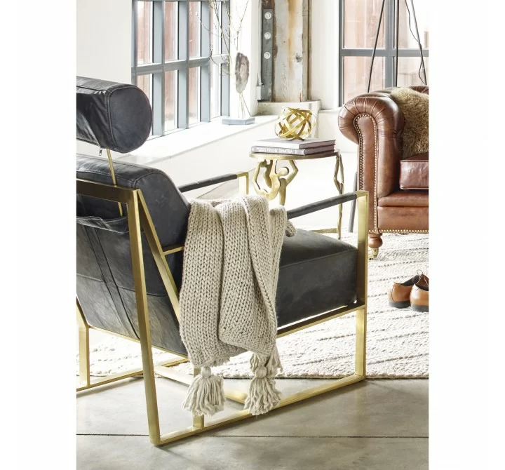 Moe's Home Collection Paradiso Chair - Onyx Black Leather - Lifestyle