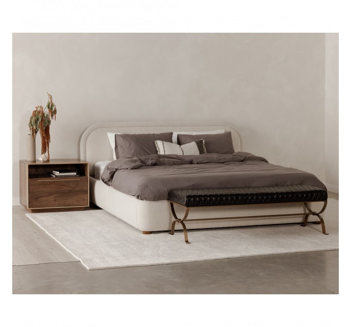 Moe's Home Collection Teatro Bench Onyx Black Leather - Lifestyle