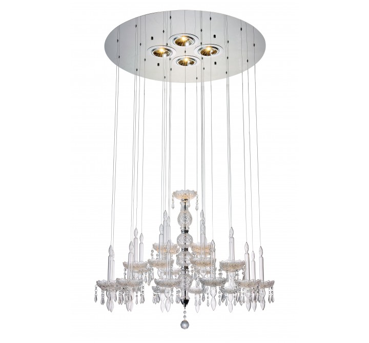 Macy Pendant Lamp Clear Glass And Crystal - Large